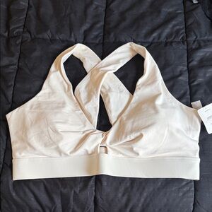Fabletics Cream Sports Bra